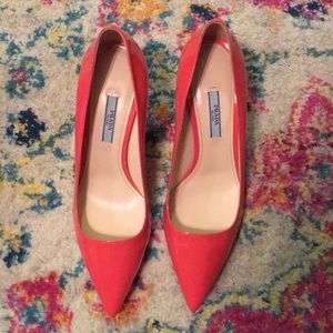 Prada heels 38.5 coral color